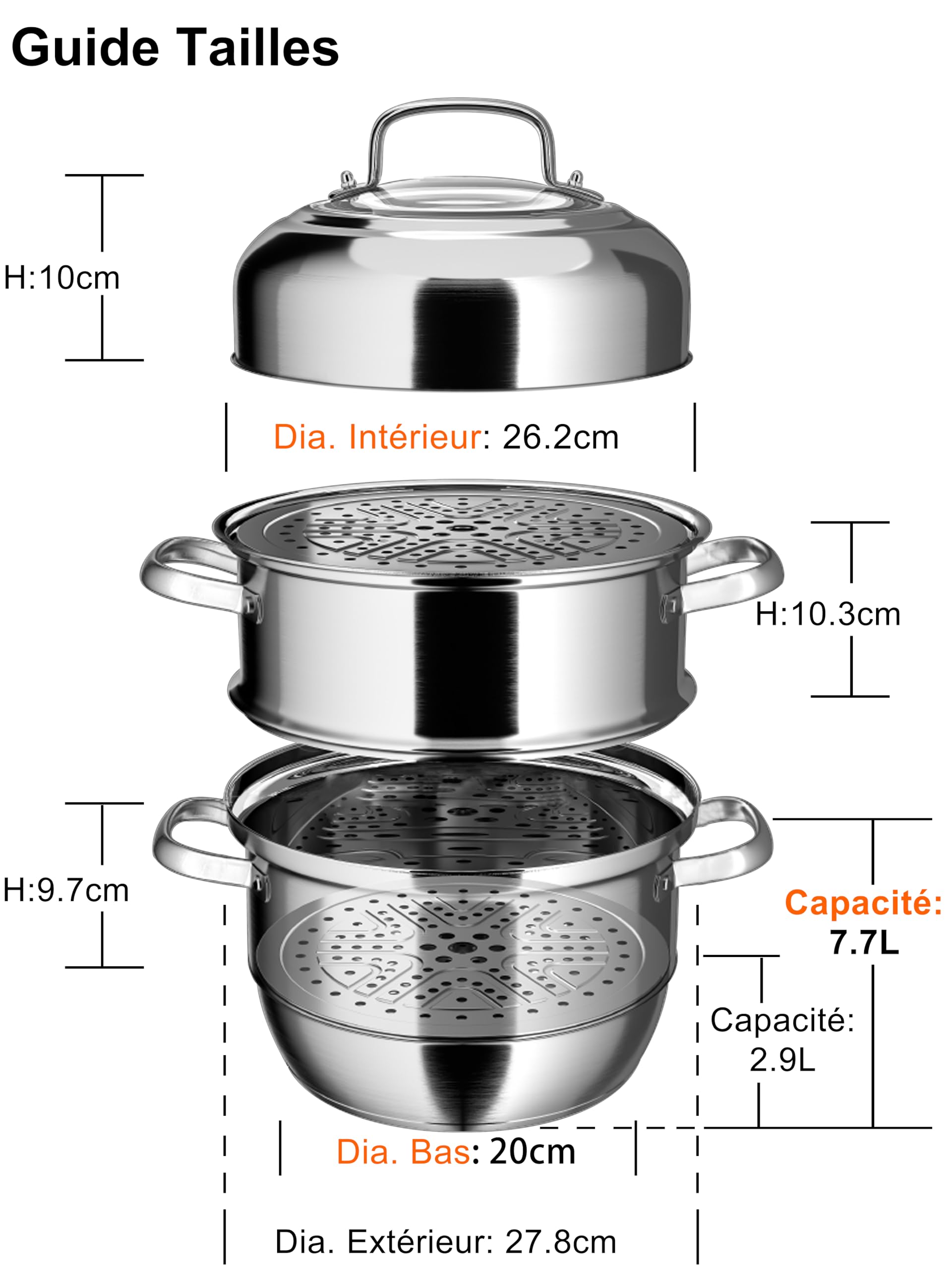 Savoré Kitchen 3-delige RVS Koekenpan Pannenset - 20, 24, 28 cm Pannen - Inductie