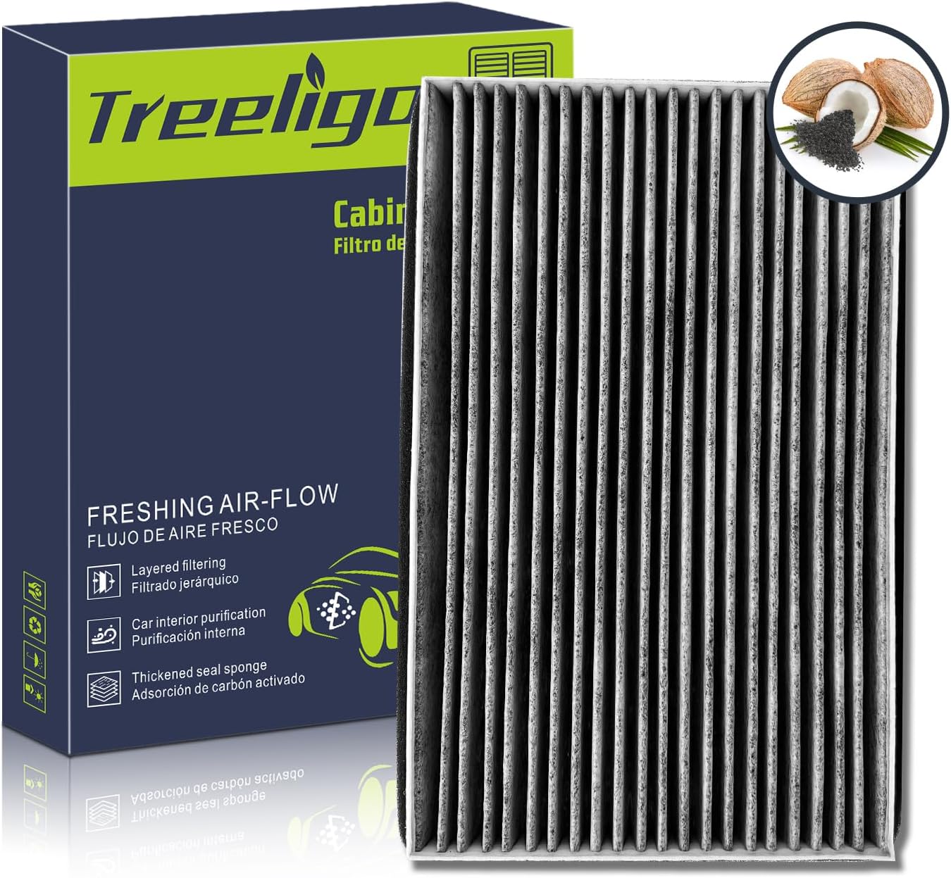 CF8392A Cabin Air Filter, Replacement for Chevy Impala 2002-2013 Impala Limited 2014-2016 Buick Allure 2005-2009 LaCrosse 2005-2009, w/Upgraded Coconut Shell Activated Charcoal