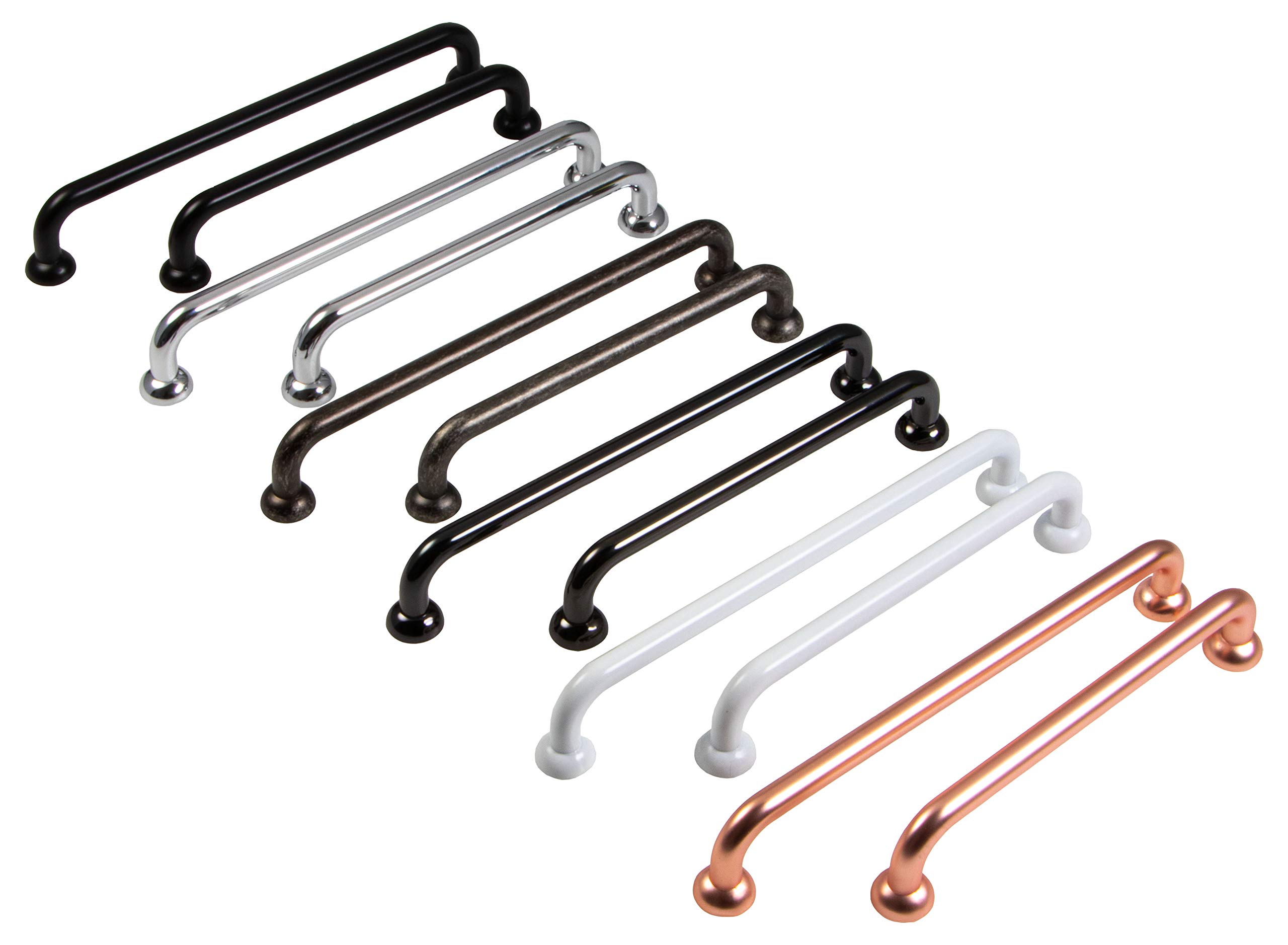 Gedotec Schrankgriff Küche Bogengriff Vintage 128 mm Möbelgriff Antik für Möbel & Kommoden - Megan | Schubladengriff weiß im Landhaus-Stil | Türgriff Schranktür | 10 Stück - Küchengriff mit Schrauben