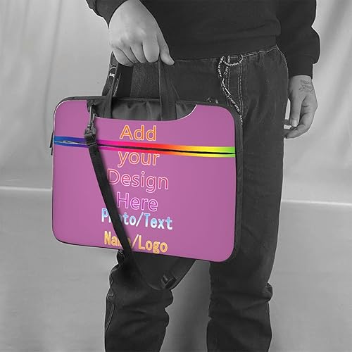 Miniatura 2 de Funda personalizada para laptop personalizada, añade tu foto, texto, maletines para portátil Púrpura2,Negro,azul (Blue1),Blue2,Marrón,Verde