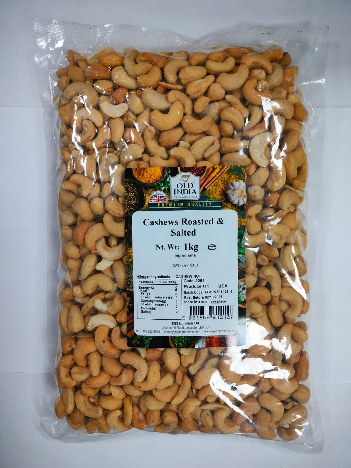 Old India Cashews Roasted & Salted 1kg