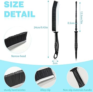 Hmseng Cepillo de Limpieza de Grietas, Multifuncional Ranura de Puerta de Ventana y Cepillo Limpiador Profundo de Grietas, para Lechada para Inodoro, Baño, Hogar, Bañera, Fregadero, (3,Colors)1