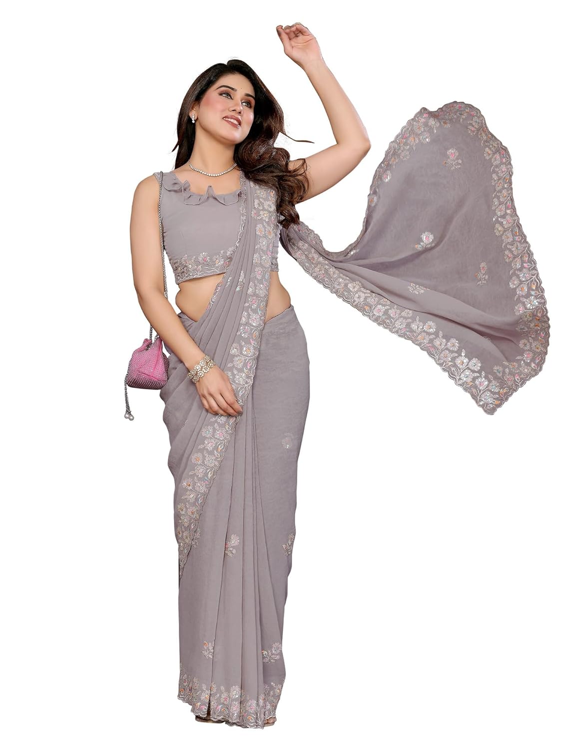 RAJESHWAR FASHION WITH RF Women’s Shimmer Pure Georgette Saree |... RAJESHWAR FASHION WITH RF Women’s Shimmer Pure Georgette Saree |...