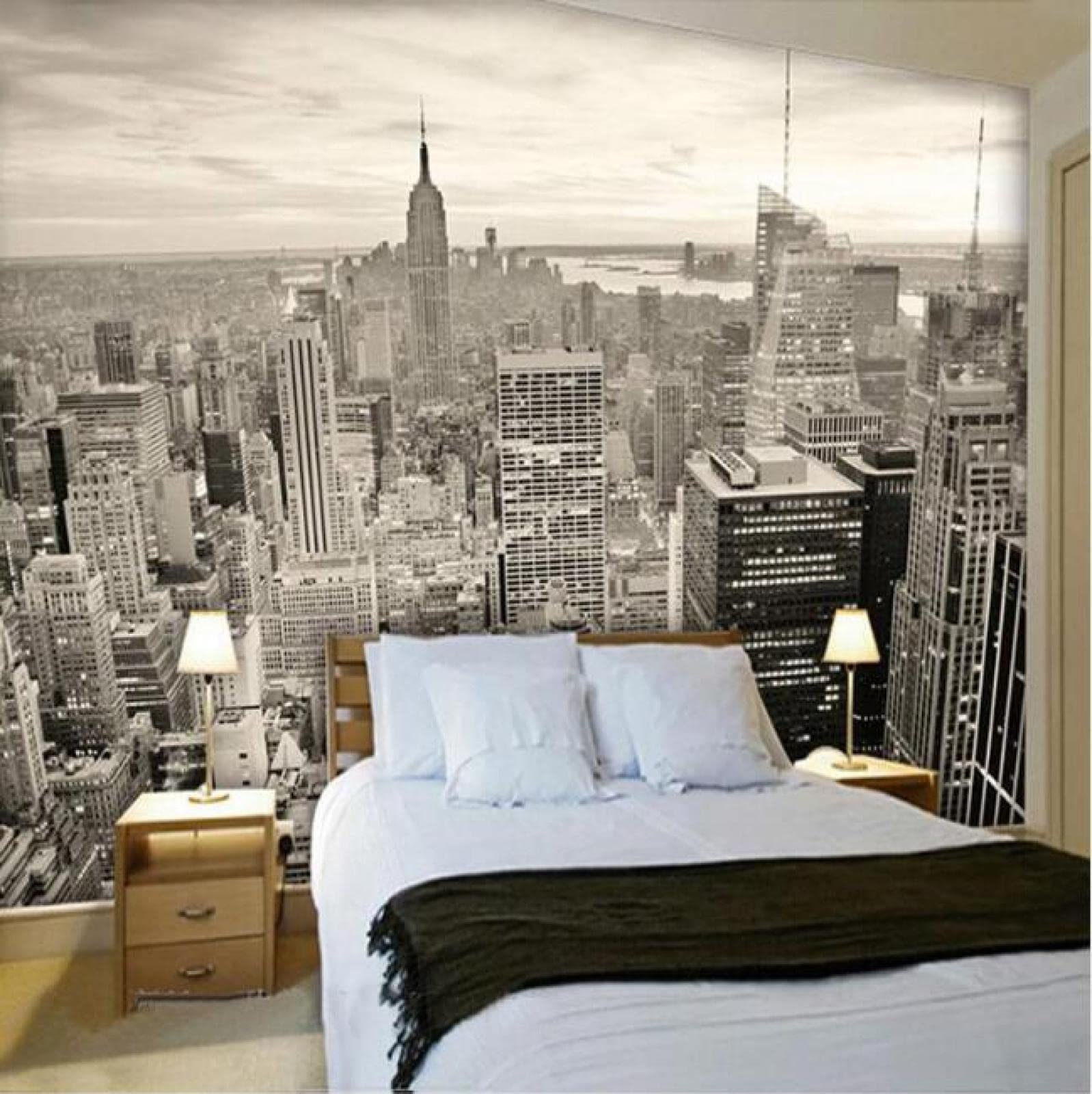 BOVZOX Tapeta 3D do salonu ściana Manhattan i panorama szer. 250 x wys. 175 cm tapeta ściana telewizor sofa motyw hotel korytarz tło obraz ścienny dekoracja domu