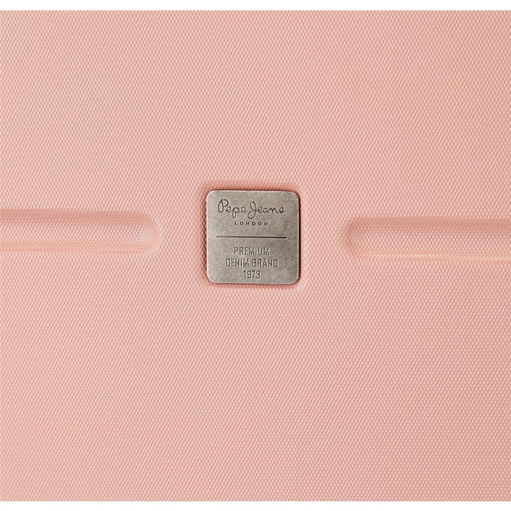 Pepe Jeans Carina Juego de maletas Rígida, Rosa, 4 Ruedas dobles