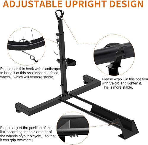 Miniatura 5 de Garaje vertical para bicicletas,Almacenamiento interior de bicicletas,Soporte vertical para bicicletas con ahorro de espacio con ajustable,Soporte