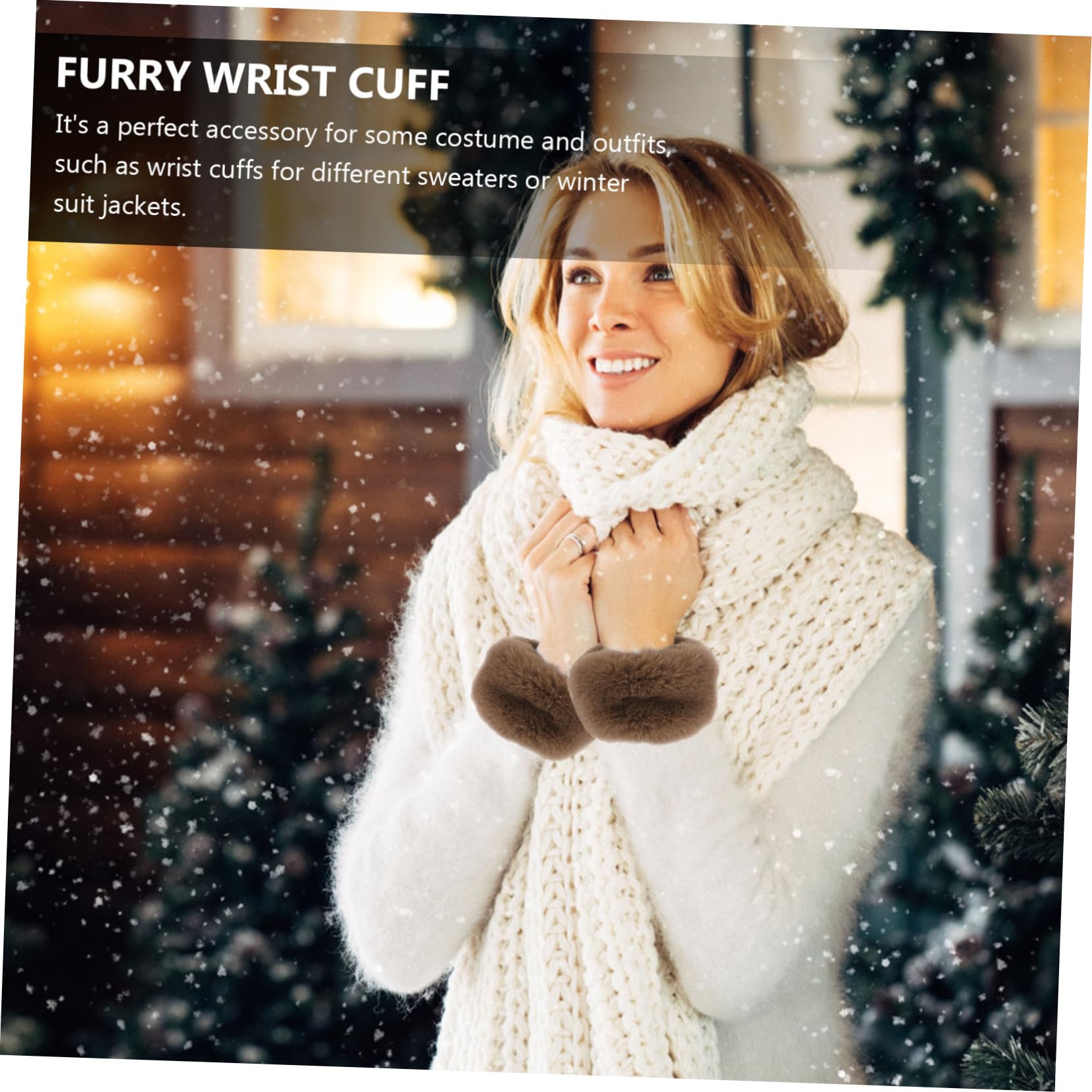 FOMIYES Elegant Furry Wrist Cuffs Winter Wrist Warmers Furry Wristband for Women