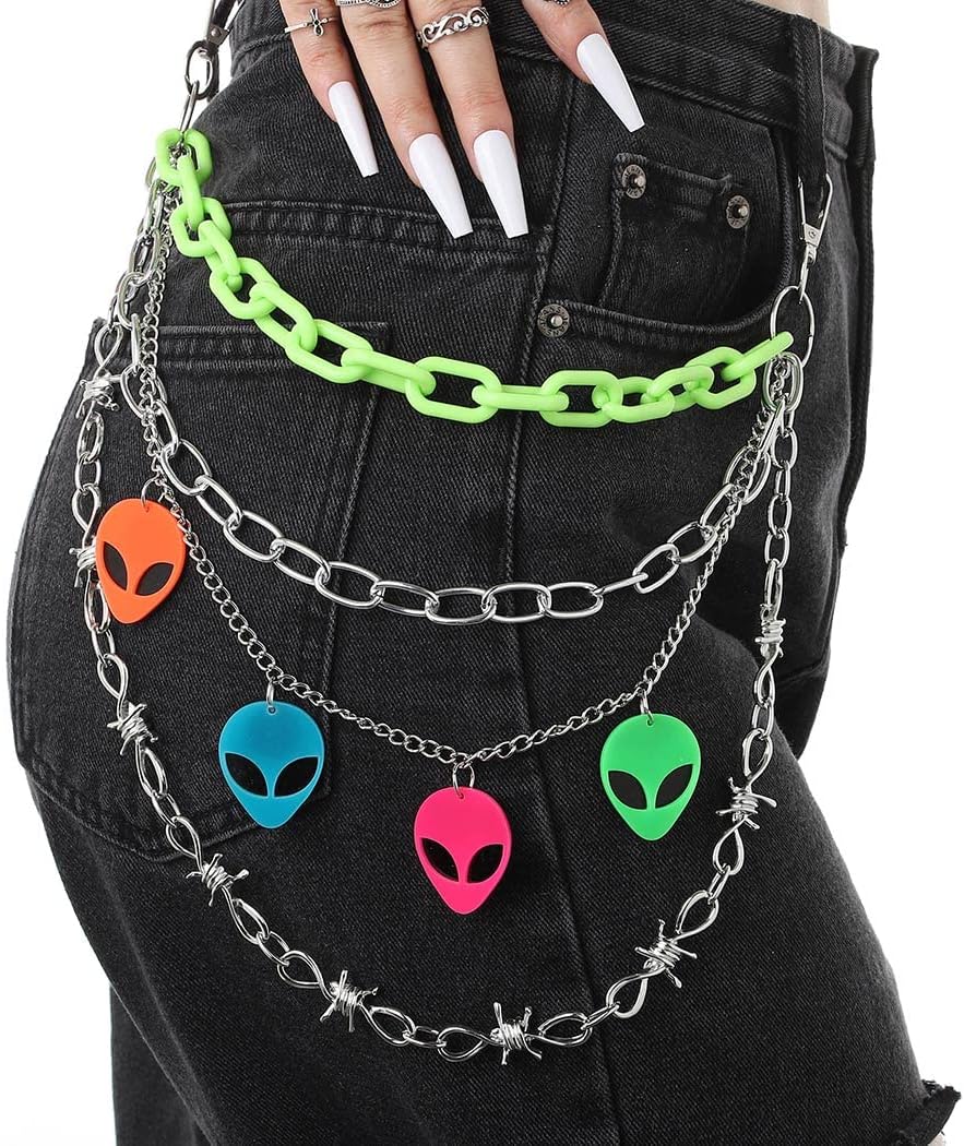Hip Hop Pant Chain Acrylic Jean Chain Punk Wallet Chains Rock Pocket Chain for Men and Women Gift On Halloween