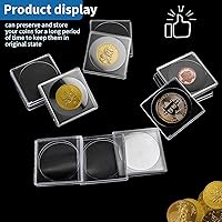 Vista 4 de 20 piezas de estuches ajustables de acrílico para colección de monedas con esponjas, soporte de monedas con cierre, estuches de protección