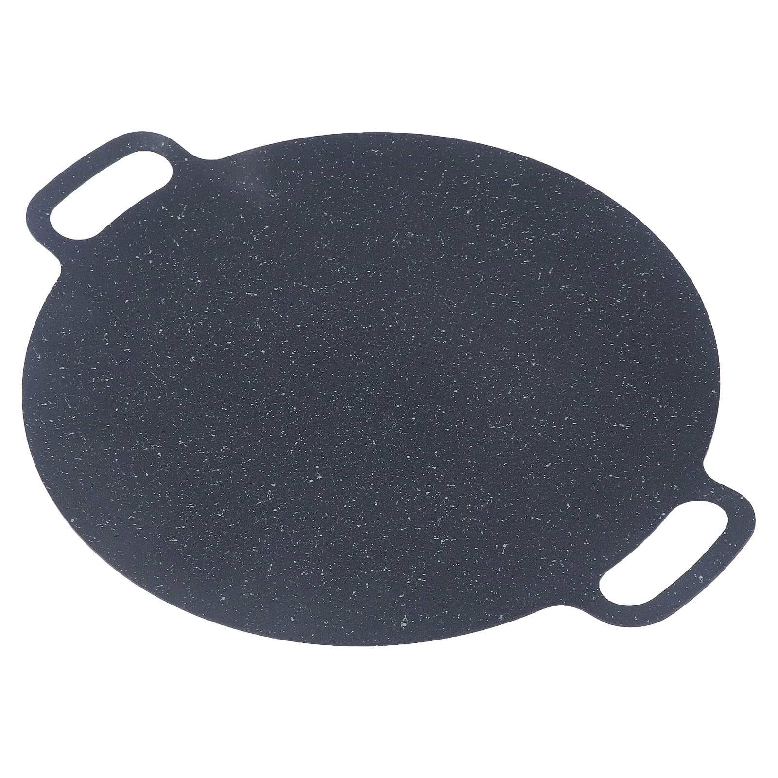 Płyta do Grillowania na świeżym Powietrzu Okrągła Patelnia do Grillowania z żelazną powłoką kamienną 41 Cm Nieprzywierająca Płyta Smażenia z Uchwytami i Szczypcami Domowego Grilla