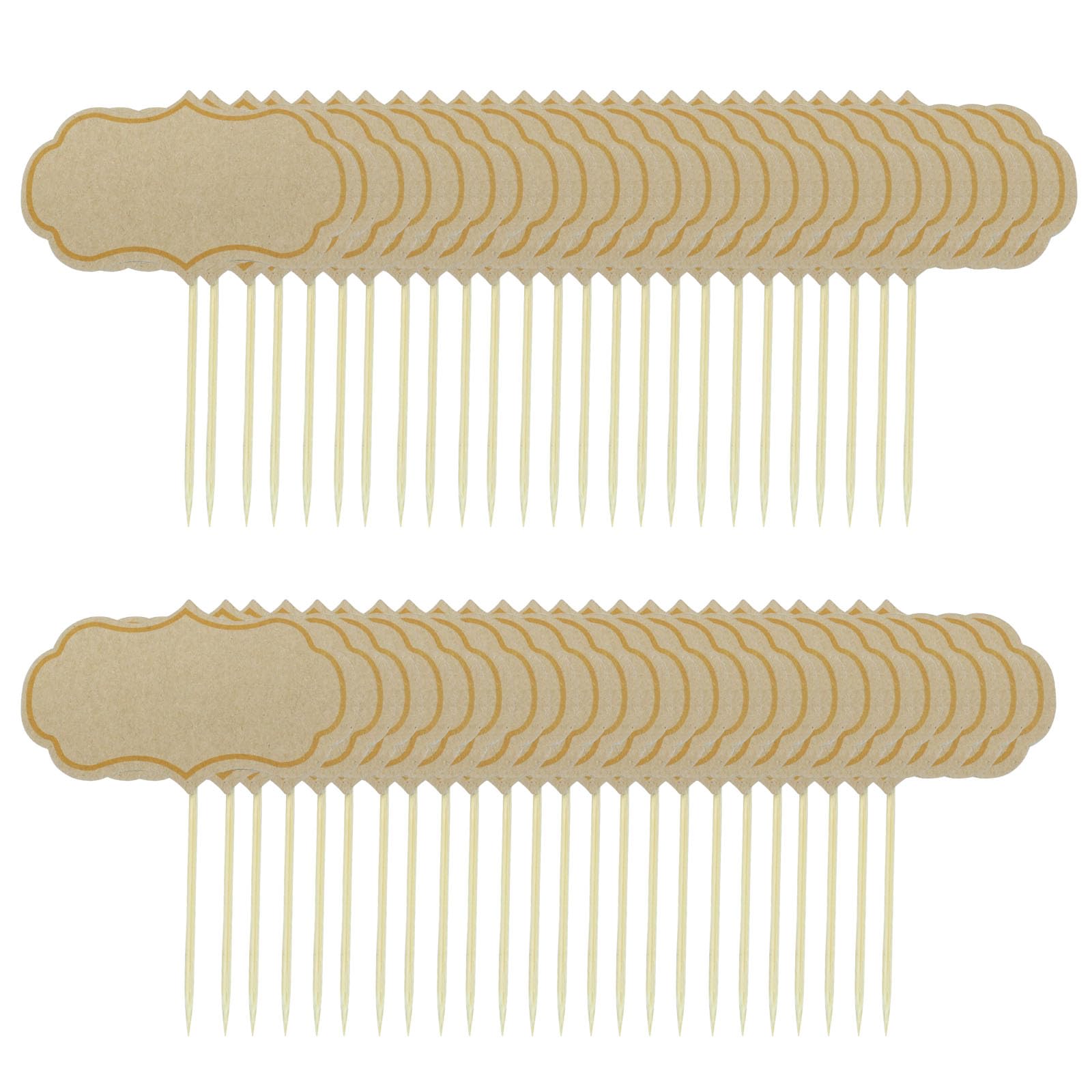 50 Pcs Cheese Markers, Buffet Labels Food Tags Blank Toothpick Flags Food Labels Appetizer Signs Cupcake Toppers Picks(Brown)
