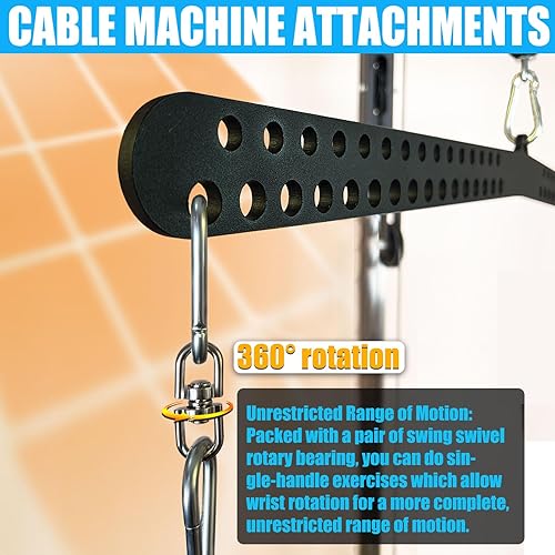 Miniatura 7 de KORIKAHM Barra desplegable LAT de agarre múltiple para gimnasio en casa, placa esparcidora, accesorios de extracción LAT para máquina de cables del