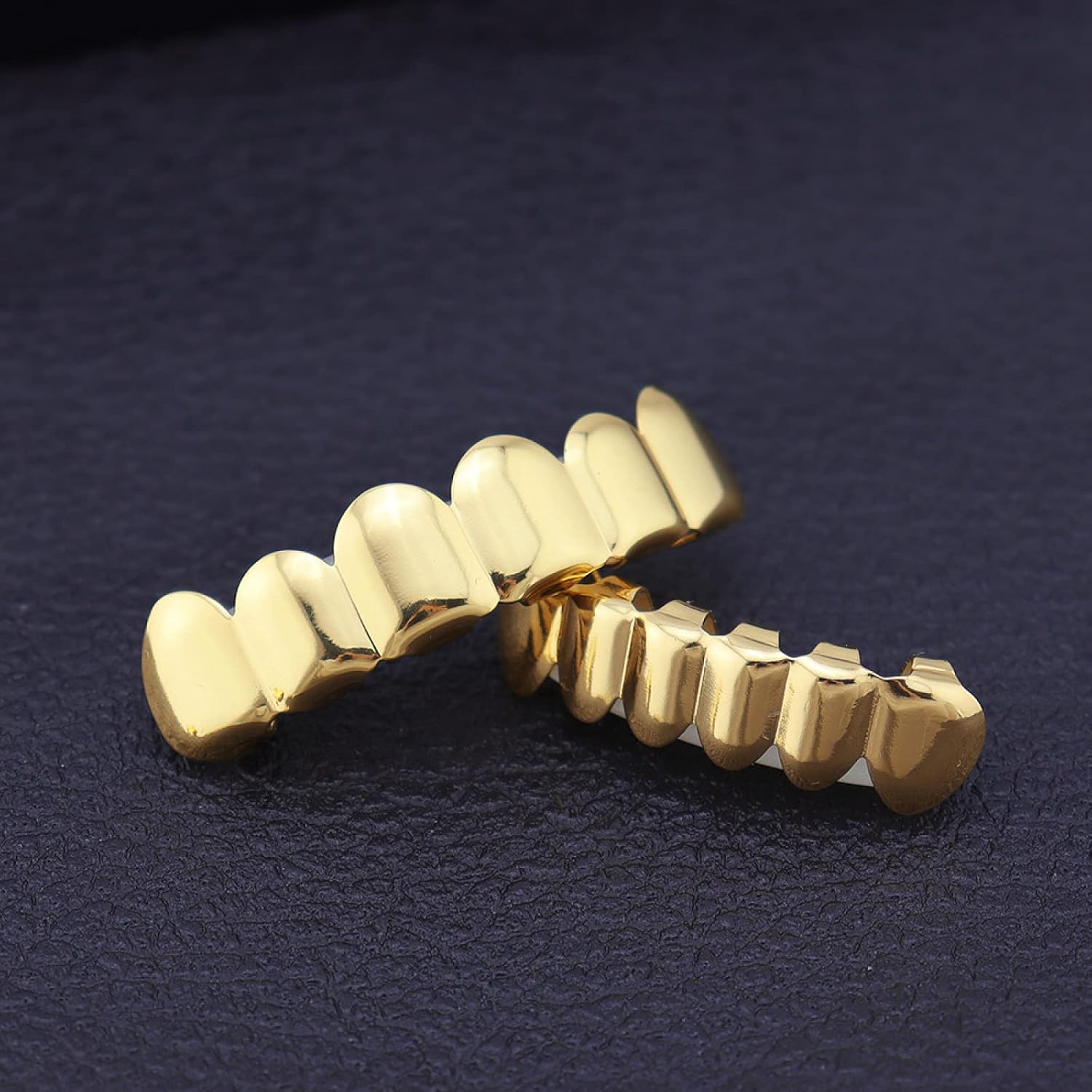 Braces Real Gold Plated Tide Tooth Ornament, six-Tooth Gold Set