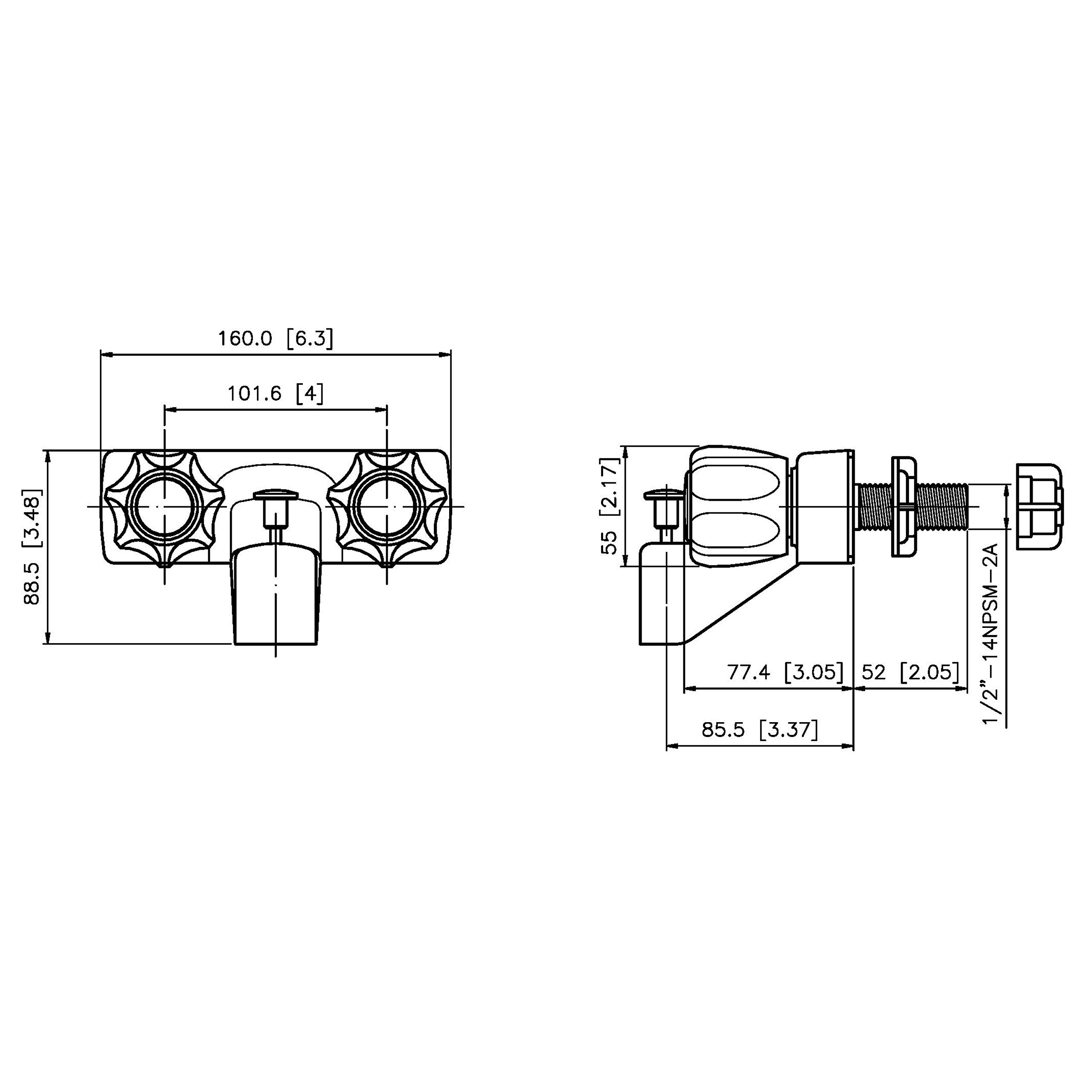 Laguna Brass 3210AWT/4120WT RV/Samochód kempingowy dwa uchwyty niemetaliczny zawór przelewowy z pasującym zestawem słuchawkowym prysznicem, białe wykończenie