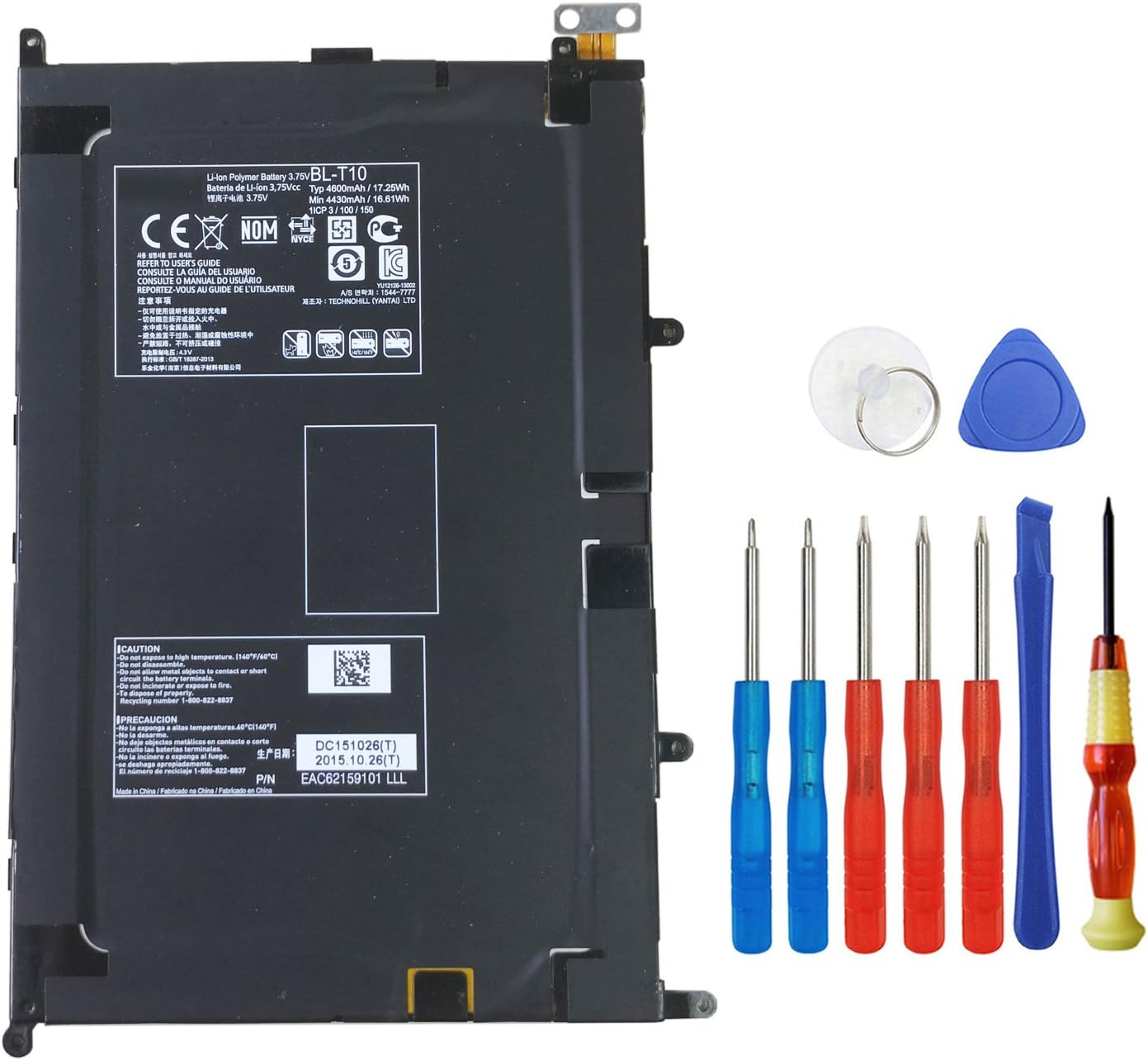 Wee 3.75V 4600mAh Replacement Battery BL-T10 for LG G PAD 8.3in Tablet V500 Series