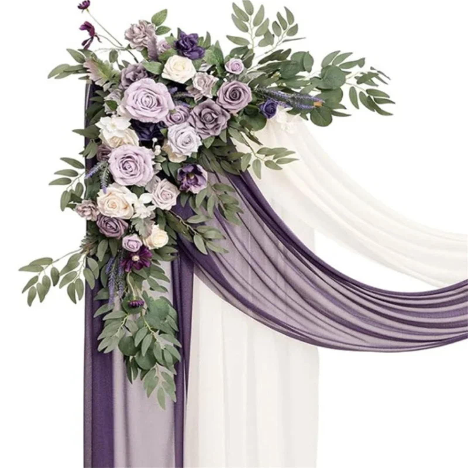 Hochzeitsbogen Gardinen 1 SET Dunkelviolette Kunstblume Hochzeitsbogen Dekoration Party Rasen Outdoor