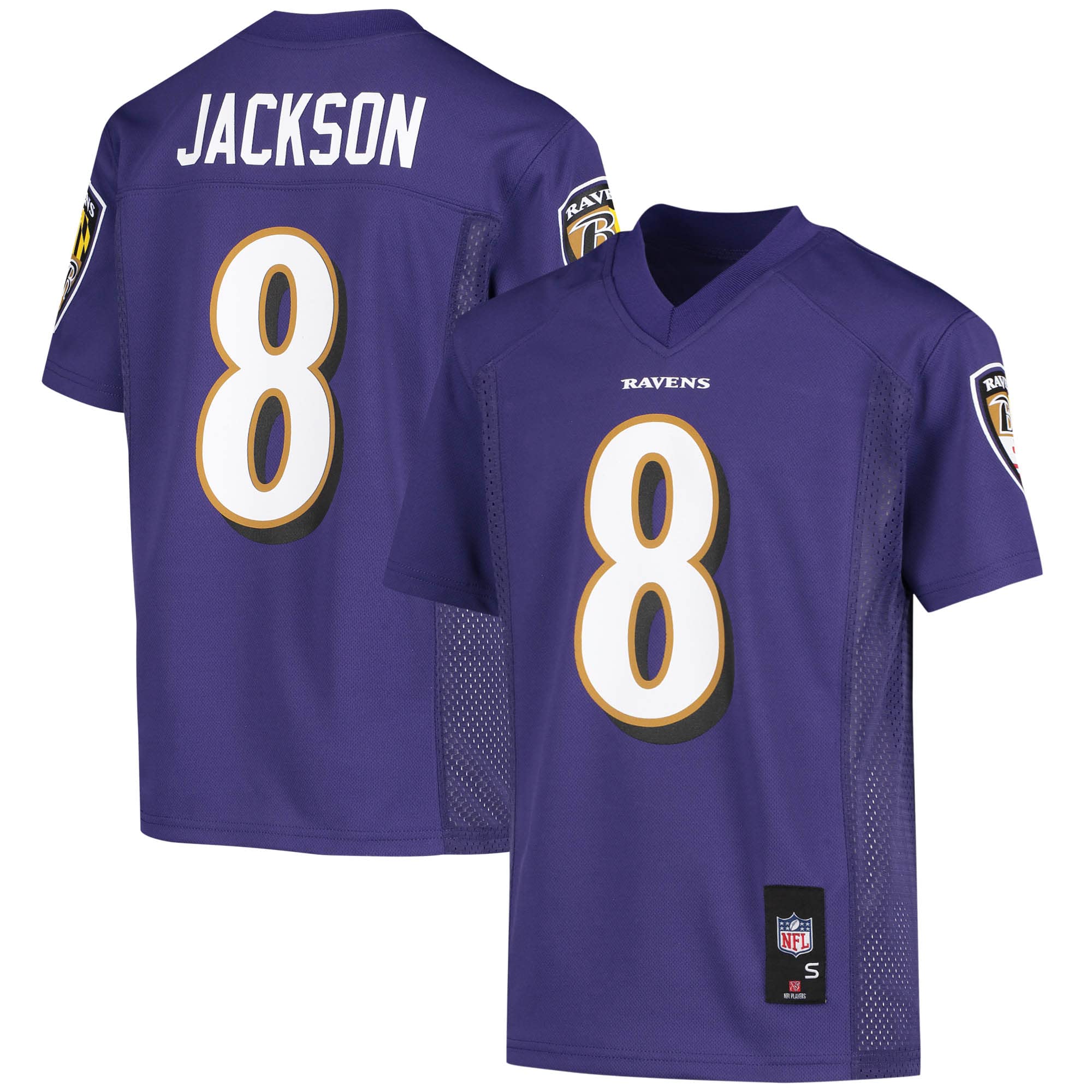 Outerstuff Youth Lamar Jackson Purple Baltimore Ravens Replica Player Jersey