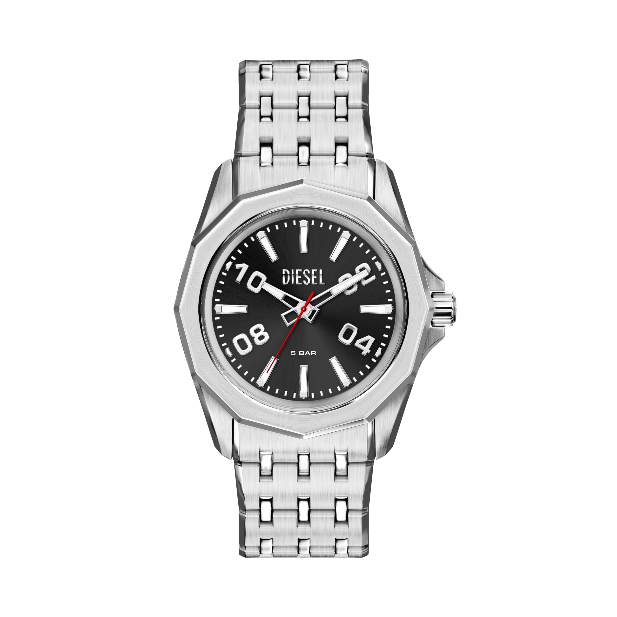 Diesel Stinger Reloj para Hombre de Acero Inoxidable Color Plateado de 44MM, DZ2245
