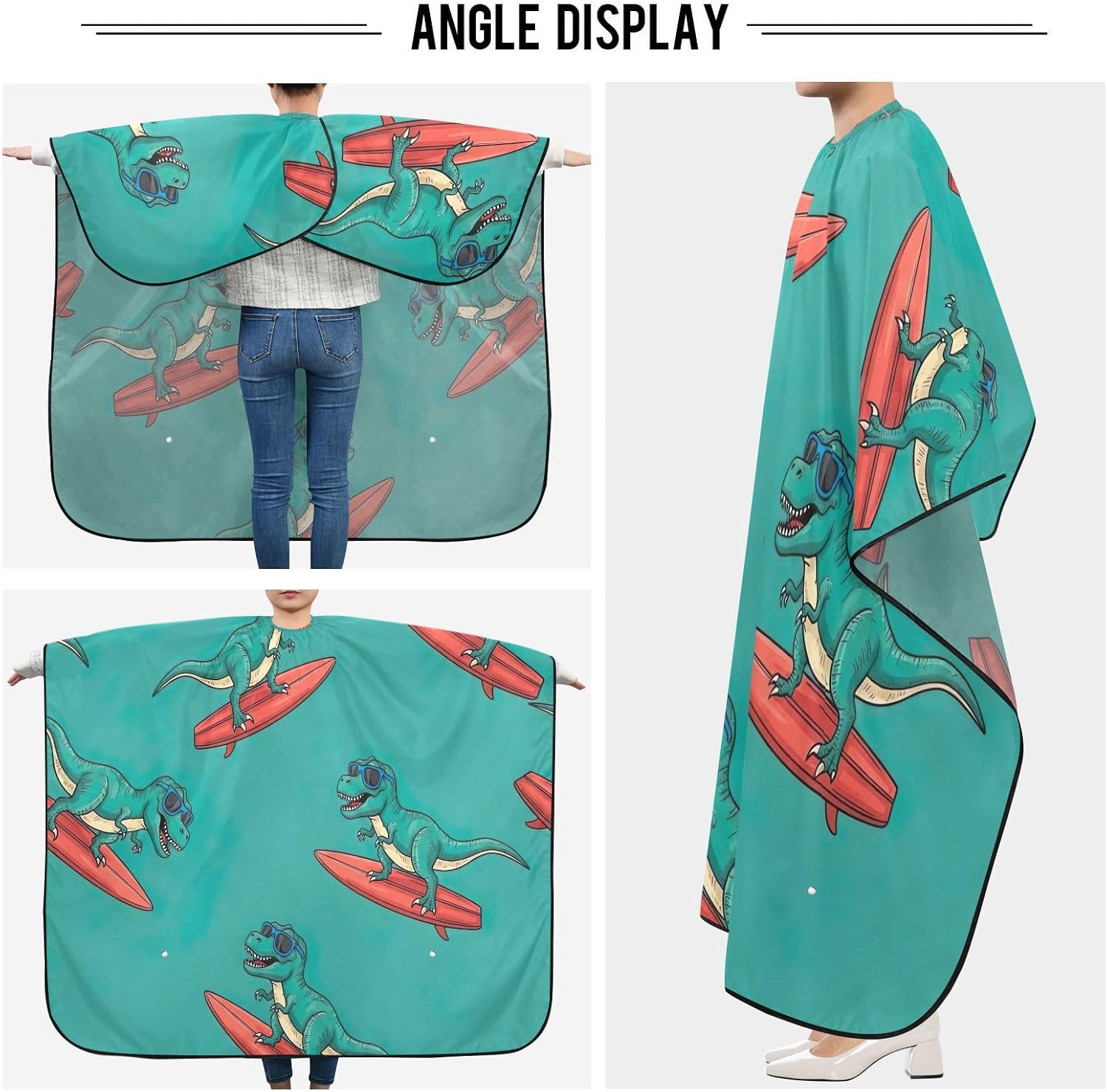 Cool Dinosaurs Green Haircut Gown Hair Dye Cape Washable, Barber Cape Long
