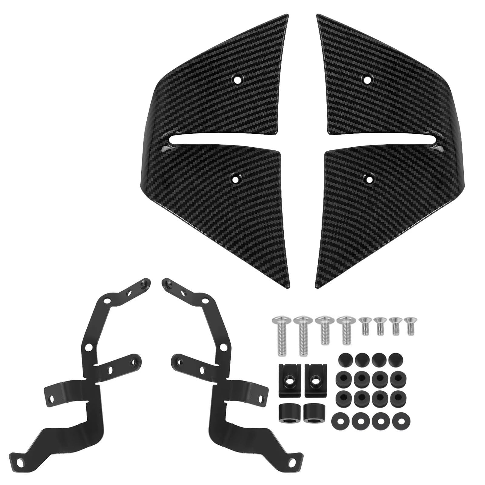Spoilers ailerons pour MT-07 2021-2024 déflecteurs noirs look carbone - 8