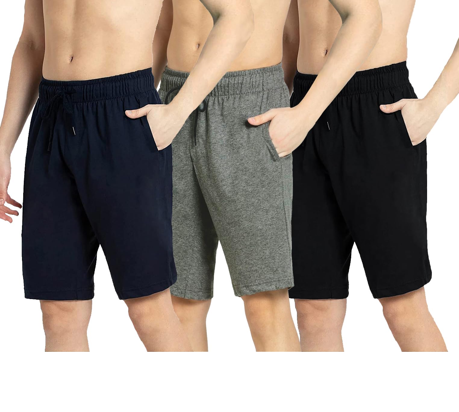 West Gate Clothing Plus Sizes Men's Cotton Knee Length Shorts | Casual and Night Wear Mens Shorts Pack of 3-picture-35