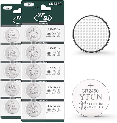 Batería CR2450 de litio de 3 V 2450, paquete de 10 baterías CR2450  10 años de vida útil  CR 2450 pilas de moneda para llavero, control remoto,