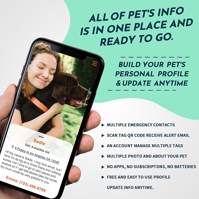 Foto 3 de 7 de MYLUCKYTAG ID de silicona silenciosa para mascotas con código QR