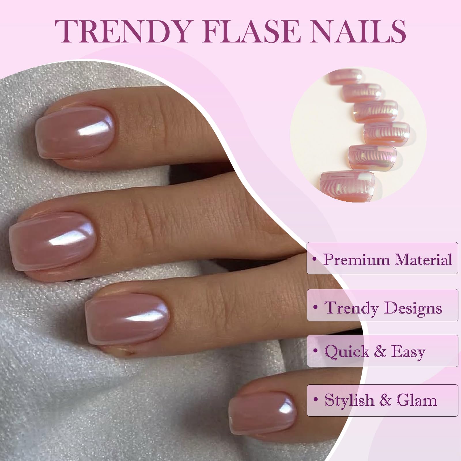 24Pcs Oval Nail Tips in Nude Pink - Image 2