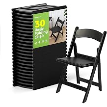 Real Relax Black Resin Folding Chairs with Cushion - Comfortable Foldable Plastic Chair - Stackable Chairs with Padded Seats - Indoor/Outdoor Chairs for Events, 600lbs Capacity30 Pack