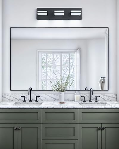 Miniatura 7 de VONLUCE Lámpara de tocador de baño, 3 luces LED modernas de tocador, luz de baño ajustable 3CCT con función de memoria, pantallas giratorias,