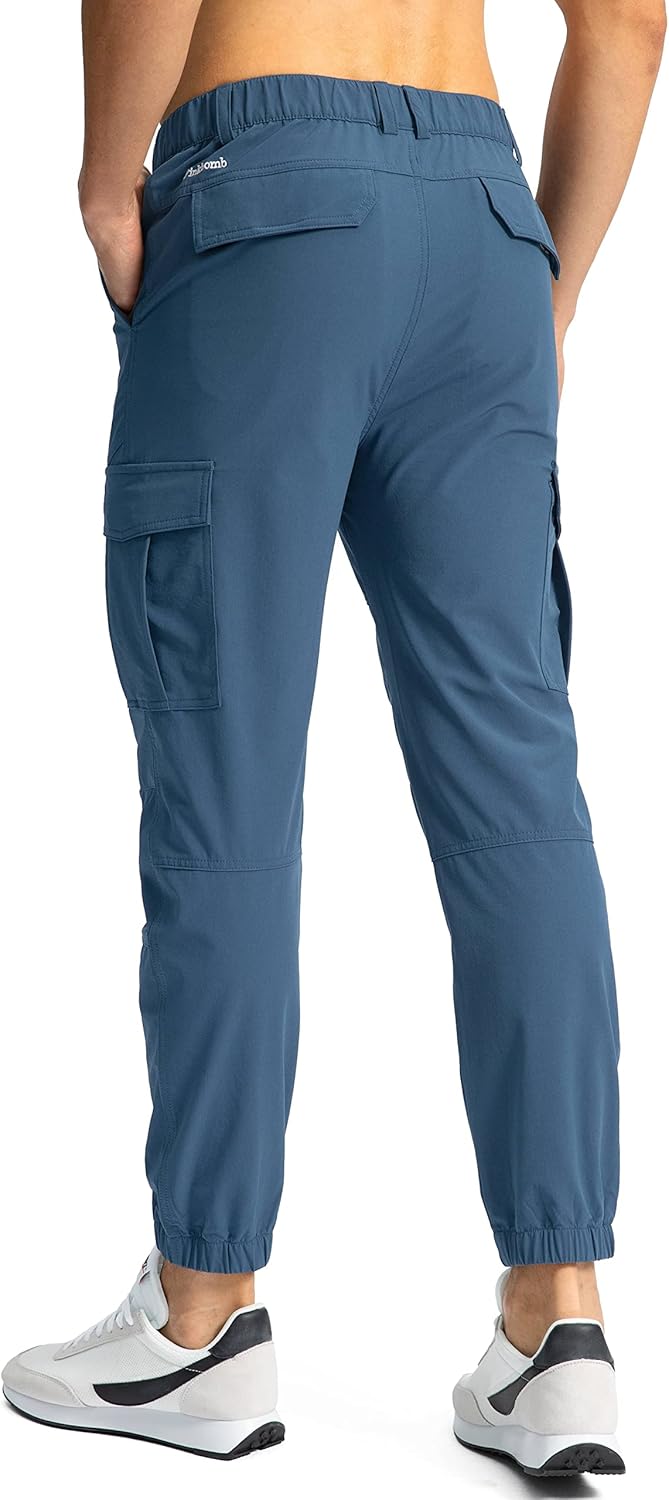 Pinkbomb Men's Hiking Cargo Pants with 7 Pockets Slim Fit Stretch Joggers Golf Cargo Work Pants for Men - Image 3