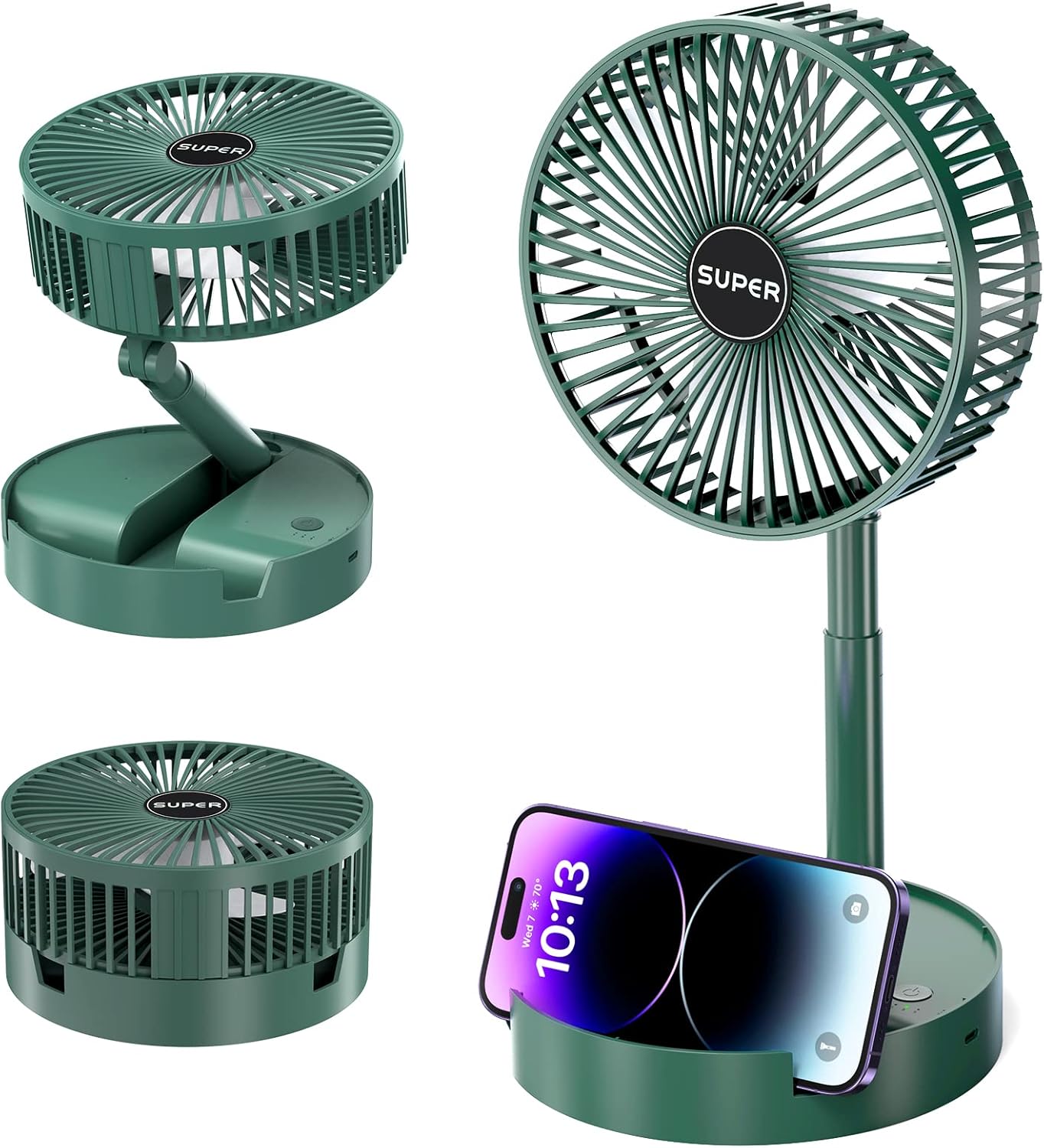 STLOVe Foldable Desk Fan Mini USB Personal Fan 3 Speeds Adjustable Air