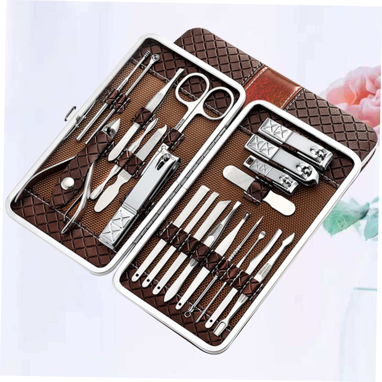 Set 21pezzi di Tagliaunghie in Acciaio Inossidabile Marrone | Design Ergonomico, Quick Nail Shaping, Adatto a Friends e Family Members