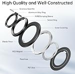 SYNCWIRE Upgraded Magnetic Phone Ring Holder for MagSafe, Magnetic Cell Phone Grip Stand Finger Ring Kickstand with Two-Sided Magnetic Compatible iPhone 15 Pro Max 14 13 12,Android,MagSafe Accessories