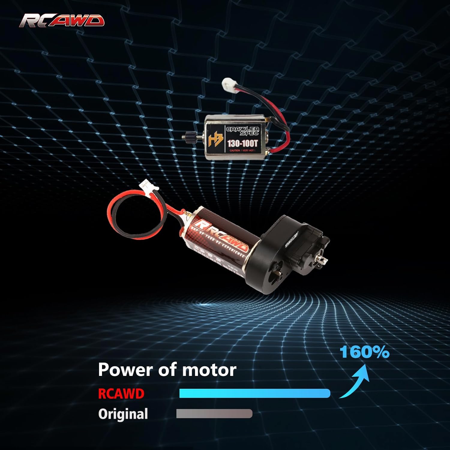 RCAWD 160% More Power Motor 180 51T CR18P Transmission Gearbox Set for Hobbyplus 1/18 CR18P EVO Rock Van Trail Hunter Series Upgrades Part Silver
