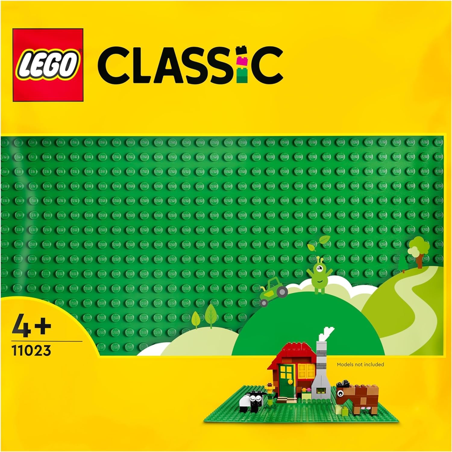 LEGO Classic Scatola Mattoncini Creativi Grande, Contenitore con Costruzioni Colorate & Classic Base Verde, Tavola per Costruzioni Quadrata con 32x32 Bottoncini, Piattaforma Classica