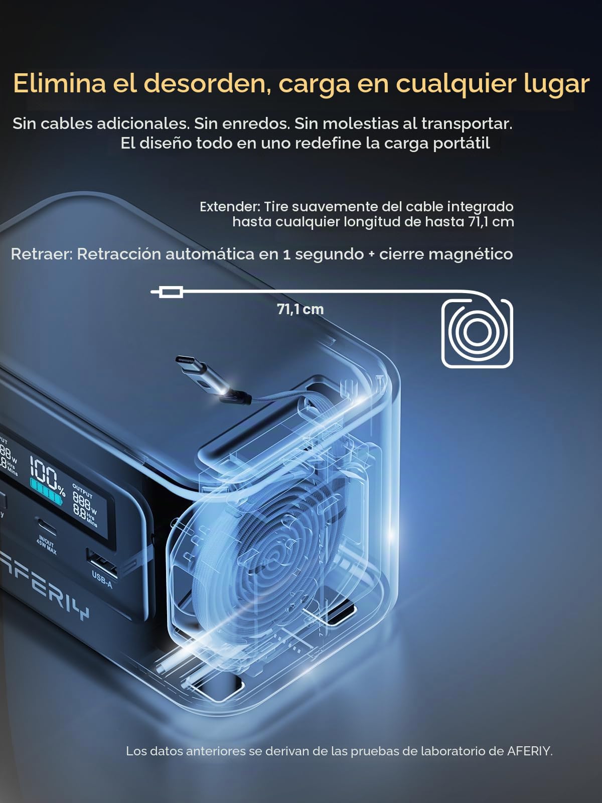AFERIY Estación de energía portátil 31000 mAh/99.2 Wh, generador solar 100 W, batería LiFePO4, USB/salida tipo C, cable de extensión integrado