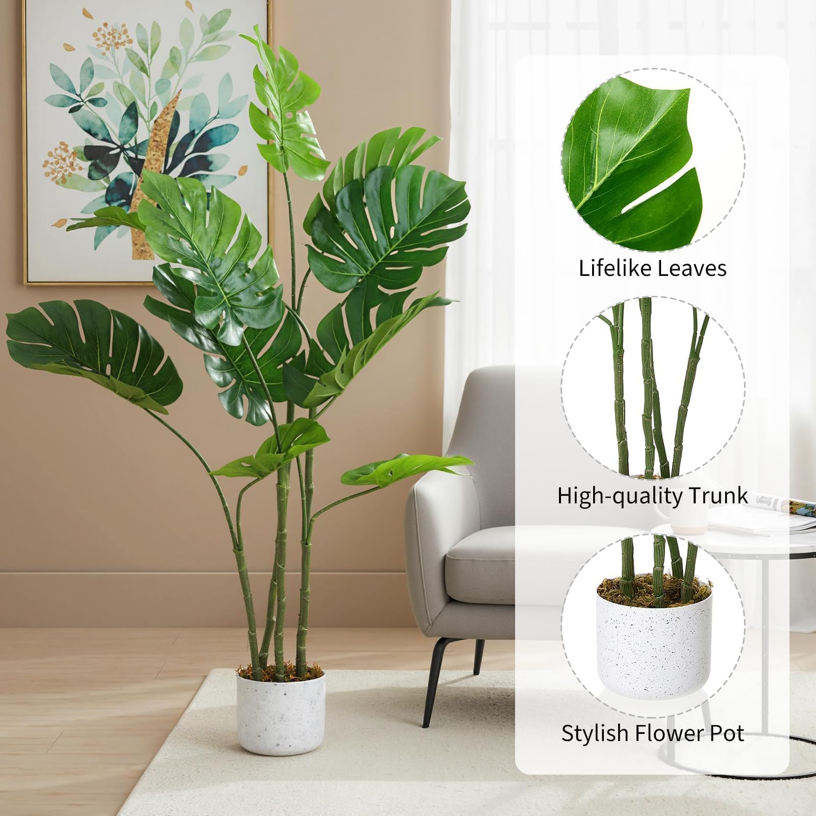 Plante Exotique Artificielle Pot Plantes Exotiques Monstera 120CM