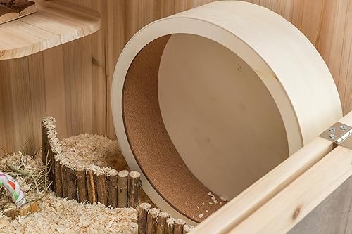 Miniatura 3 de Trixie Rueda de carrera de madera ø 8.3 in - sin tratar - Superficie cerrada con tapa de corcho - Rodamiento de bolas suave - 8.3 x 9.4 x 3.9 in -