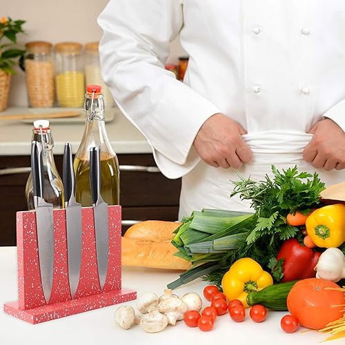 Miniatura 3 de Hemoton Soporte magnético para cuchillos, bloque de cuchillos para encimera de cocina, soporte de cuchillos, imanes para exhibición, estante de