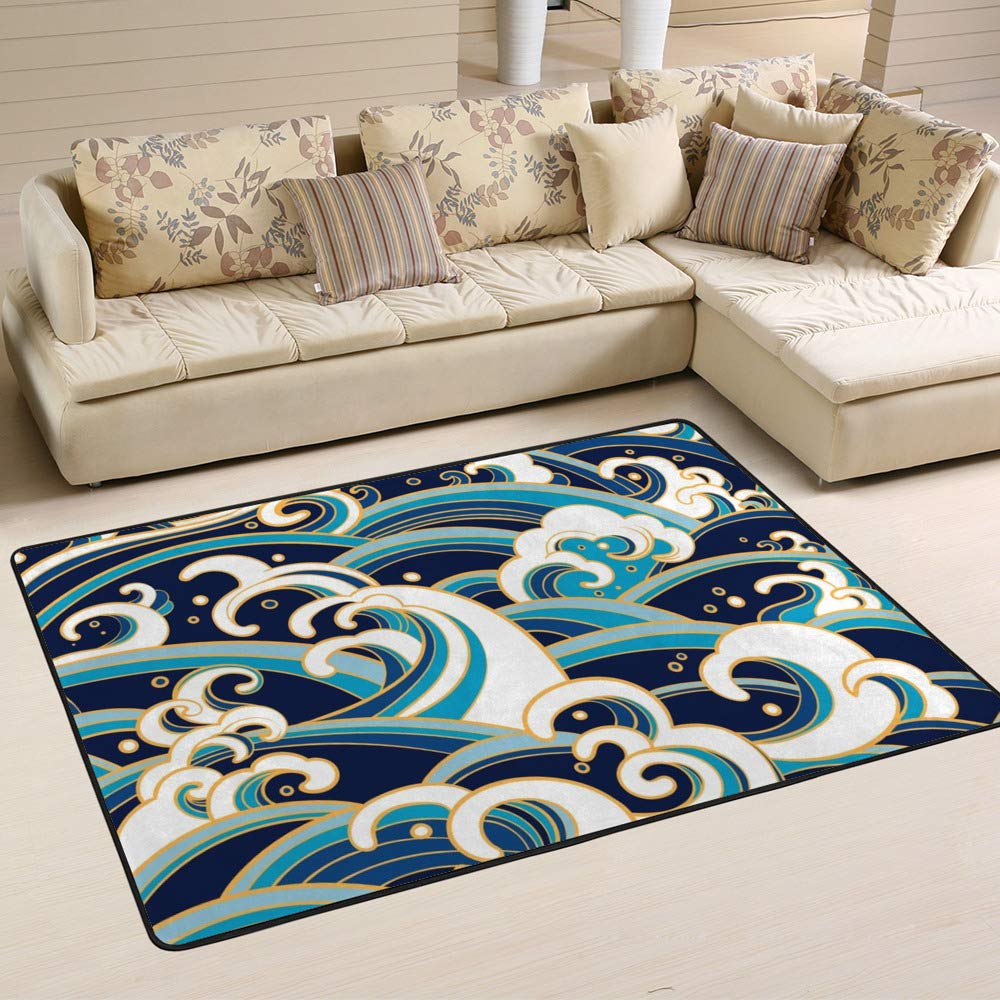 Tapis à lignes géométriques pour salle à manger et salon chaleureux Ruchen