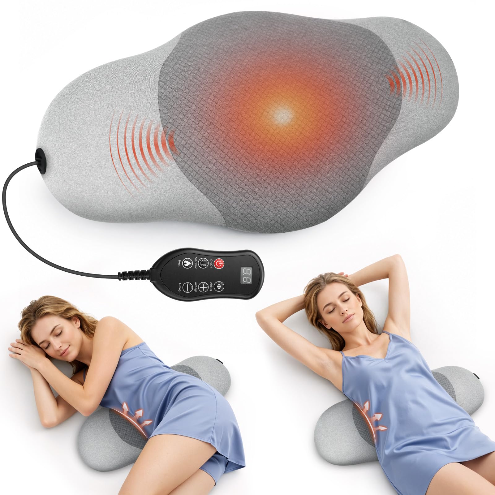 Inmoredo 3-in-1 Triple Fusion Back Massager with Remote Control Back Relief