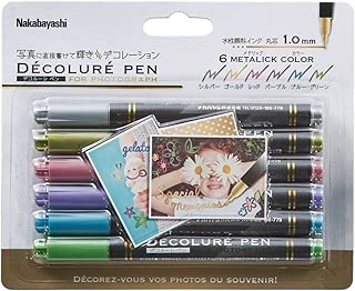 ナカバヤシ デコルーレペン メタリック 写真デコレーション用 6色セット 23524