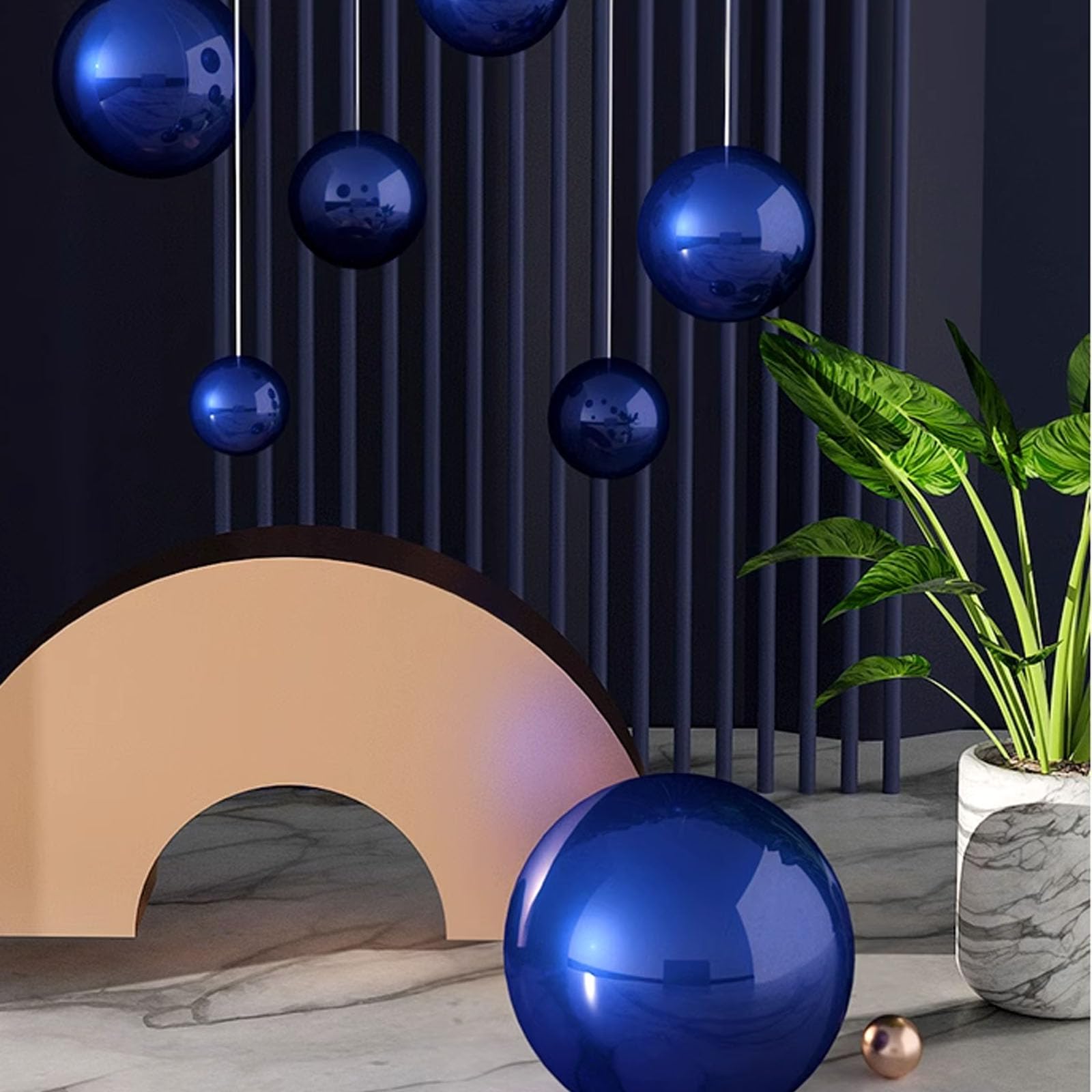 Sfera riflettente da giardino, sfera riflettente, 1 pezzo di sfera cava for ornamenti da giardino, decorazioni for la casa, blu zaffiro(420mm)