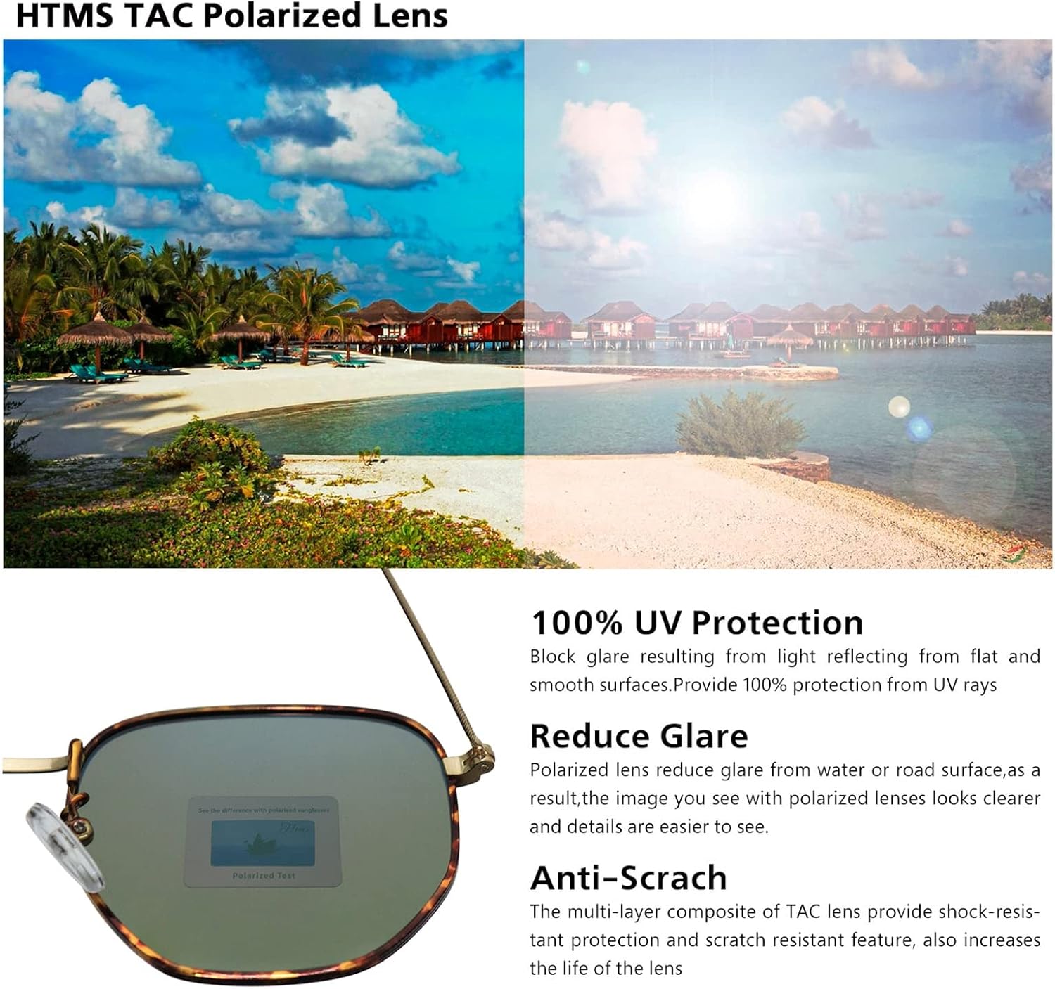 Hipster Hexagonal Polarized Sunglasses Men Women Geometric Square Small Vintage Metal Frame Retro Shade Glasses - Image 5