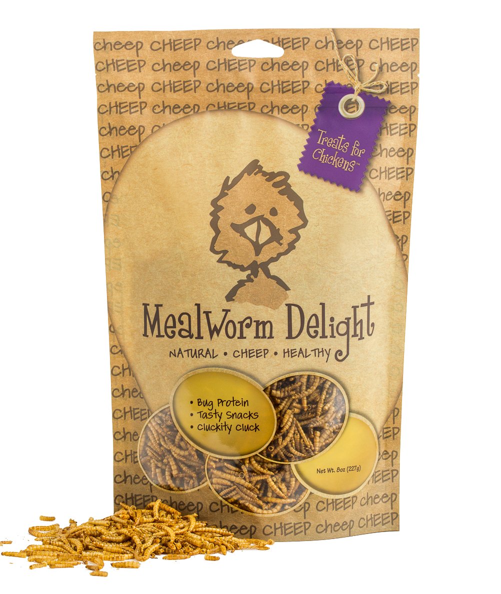 Treats For Chickens Mealworm Delight Treat, 8-Ounce