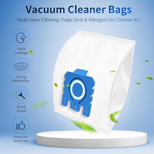Miniatura 2 de Paquete de 12 bolsas de repuesto 3D Airclean para Miele GN bolsas de aspiradora para Miele Classic C1, C2C3, S2S5S8 Series con 3 filtros de
