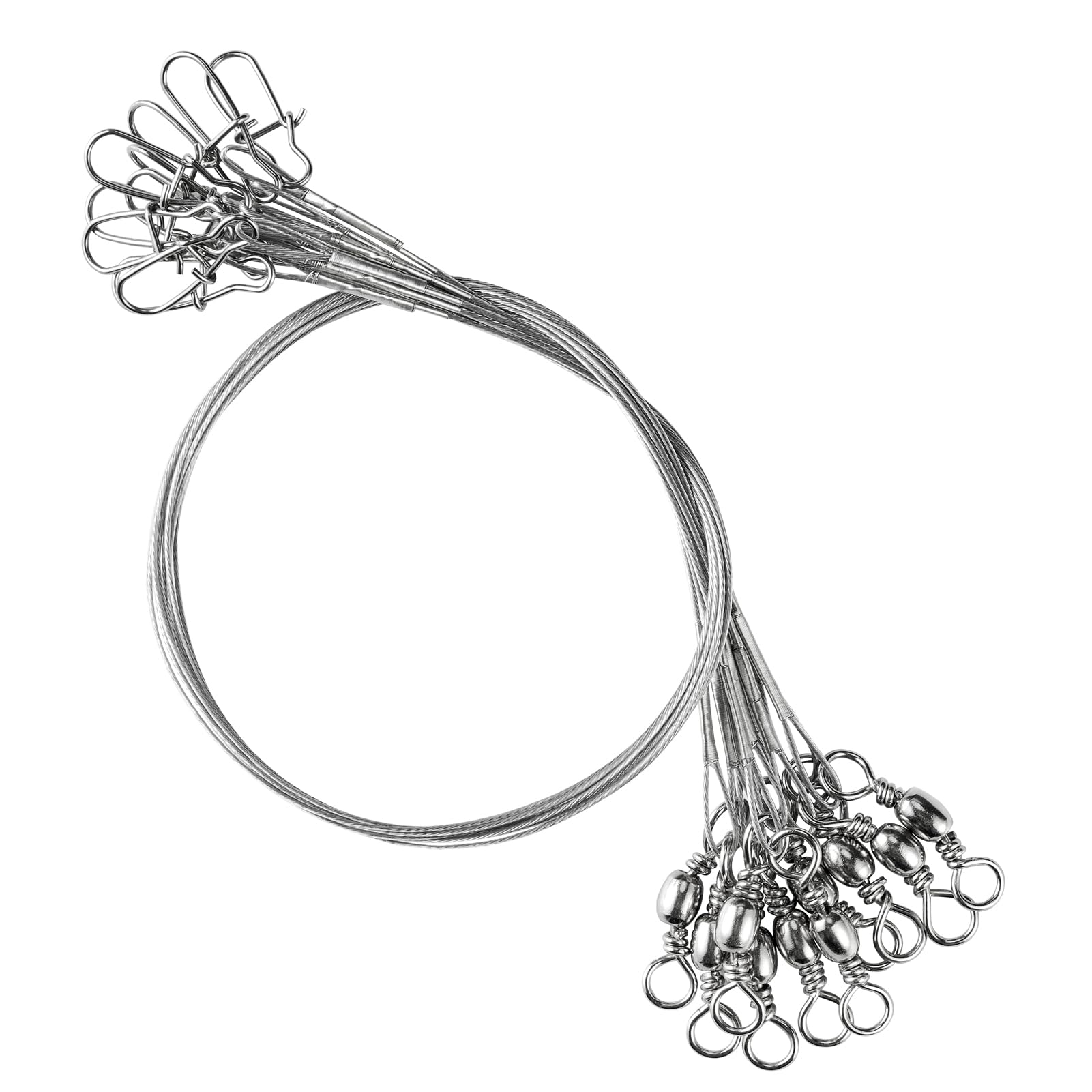 Atibin Stainless Steel Fishing Leaders Freshwater Fishing Rigs Wire Leaders Lures High Strength Wire Leader Fishing White Nickel