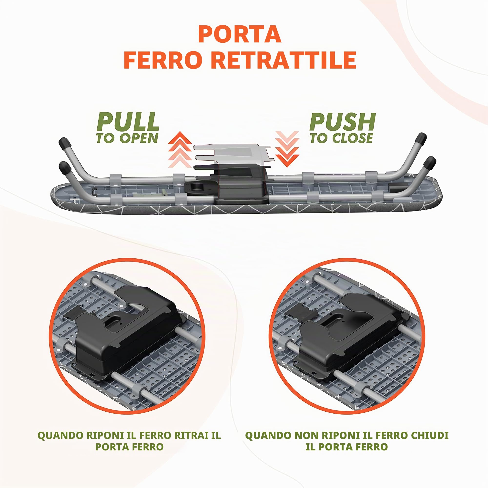 XABITAT Asse da stiro da tavolo con fissaggio a parete, mini asse da stiro portatile salvaspazio per lavanderia, pieghevole, piccola, con supporto per ferro da stiro, grigio