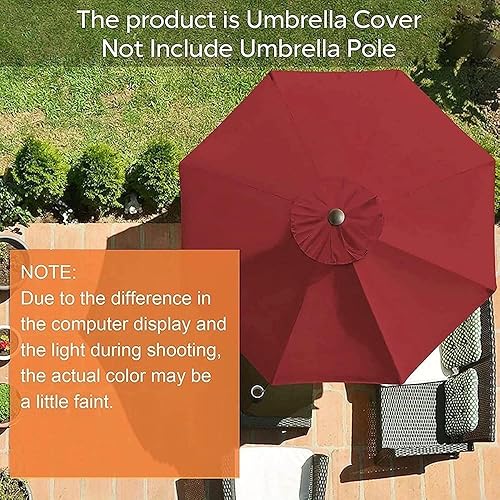 Miniatura 5 de Toldo redondo de repuesto para sombrilla con 8 varillas, 6 varillas de 9 pies10 pies, cubierta superior para parasol, cubierta superior para